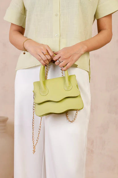 WAVY HANDBAG - PISTACHIO GREEN