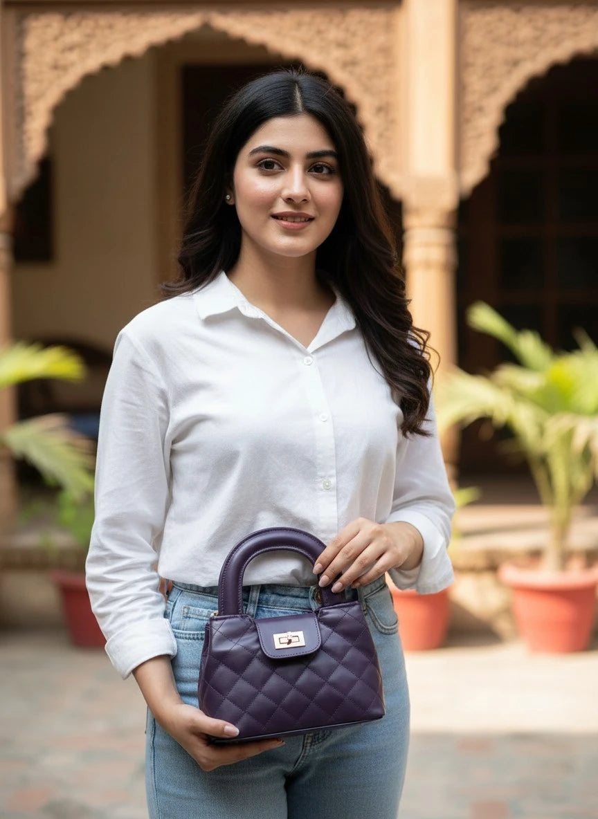 DOCKLOCK HANDLE BAG - PURPLE