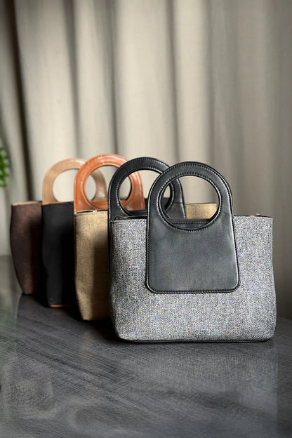 LOOP JUTE IN GRAY - SHOULDER BAG