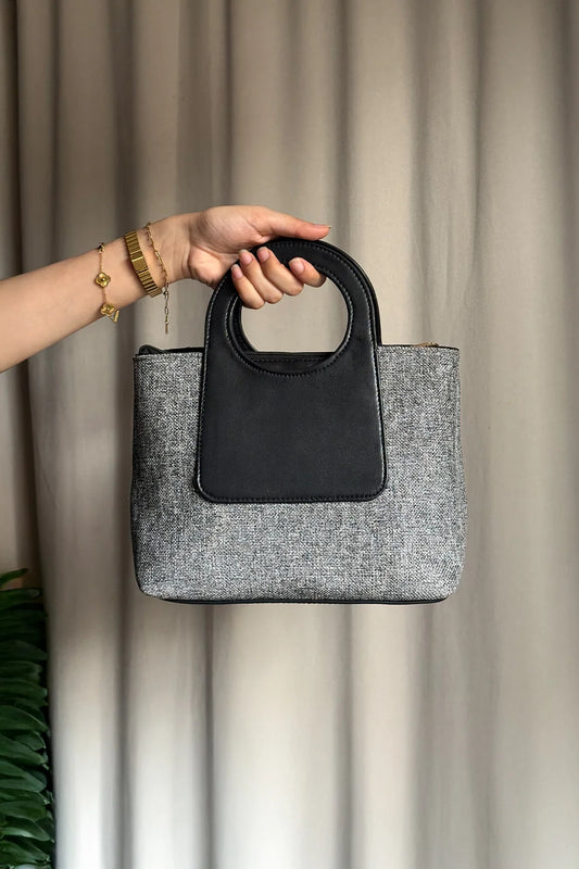 LOOP JUTE IN GRAY - SHOULDER BAG