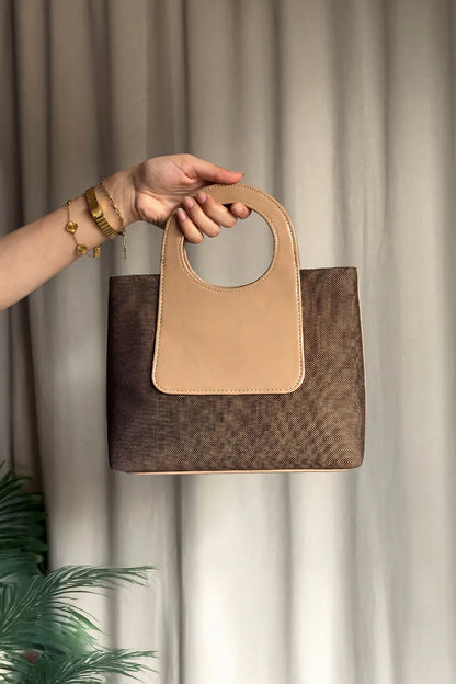 LOOP JUTE IN DARK BROWN - SHOULDER BAG