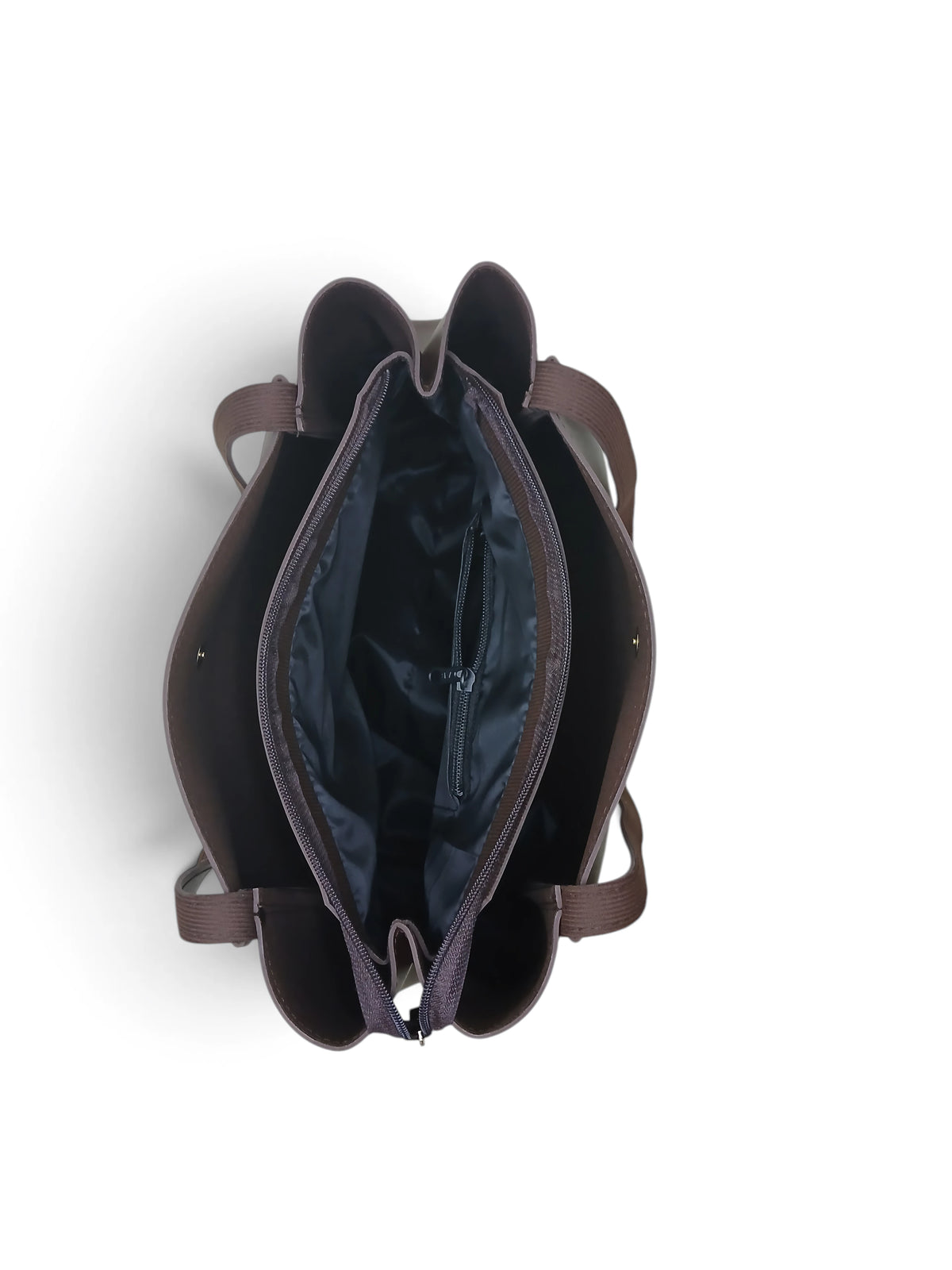 3 SPACE TOTE BAG - BROWN