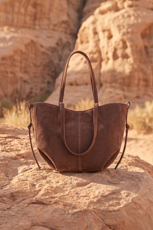 AERIS LUXURY TOTE - DARK BROWN