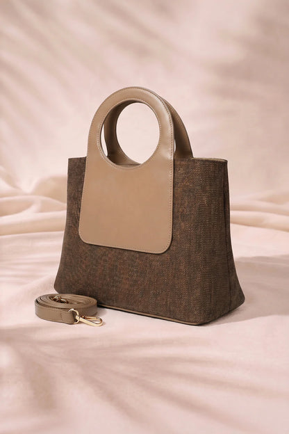LOOP JUTE IN DARK BROWN - SHOULDER BAG