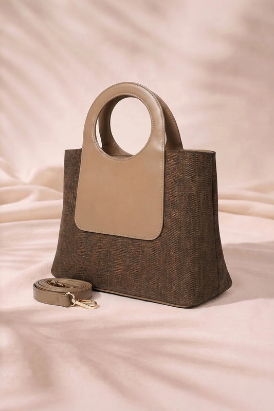 LOOP JUTE IN DARK BROWN - SHOULDER BAG