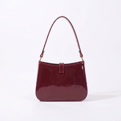 YSL SHINY SHOULDER BAG - CHERRY