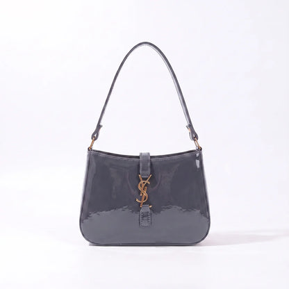 YSL SHINY SHOULDER BAG - GRAY