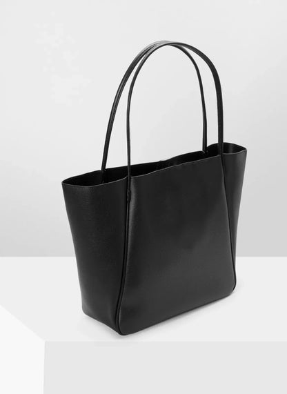 PYRAMID BLACK - LEATHER TOTE BAG
