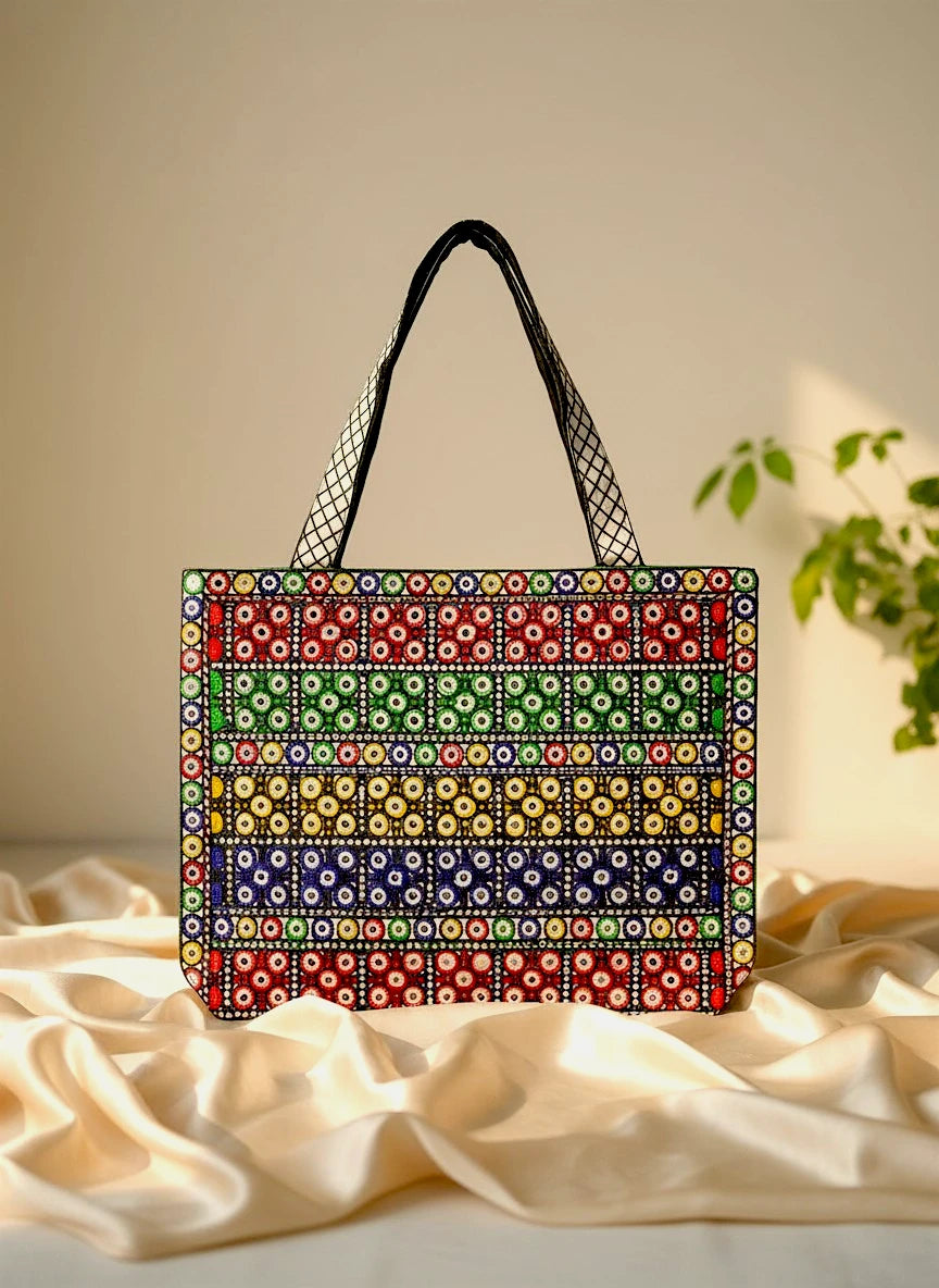 TRADITIONAL MIRROR EMBROIDERY TOTES