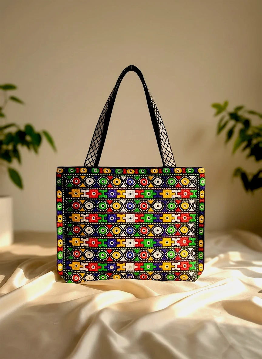TRADITIONAL MIRROR EMBROIDERY TOTES