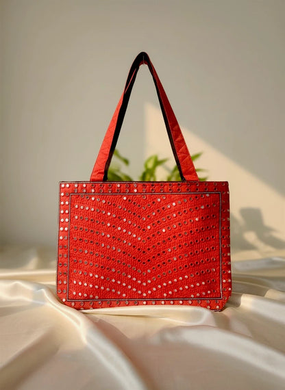 TRADITIONAL MIRROR EMBROIDERY TOTES