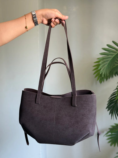 AERIS LUXURY TOTE - DARK BROWN