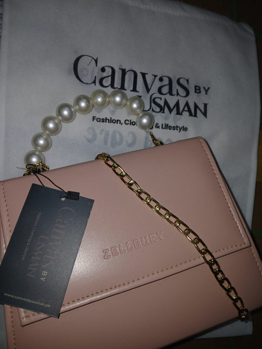 QUAD PEARL HANDBAG - TEA PINK