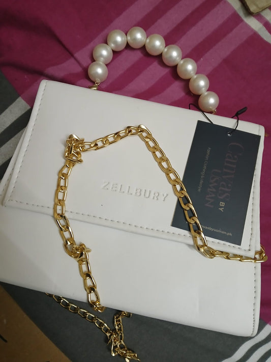 QUAD PEARL HANDBAG - WHITE