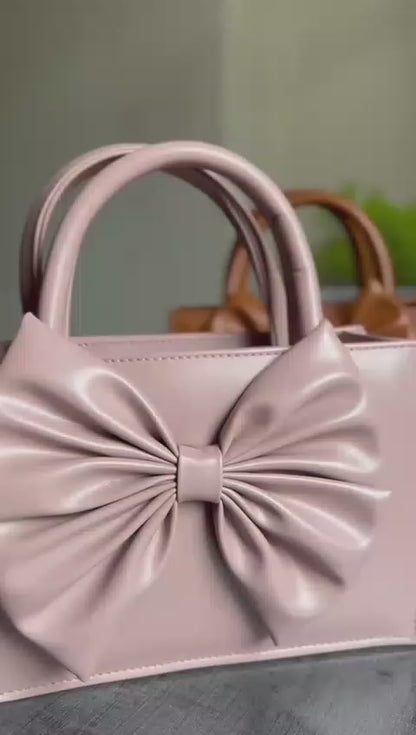 GLOSS BOW HANDBAG - PINK