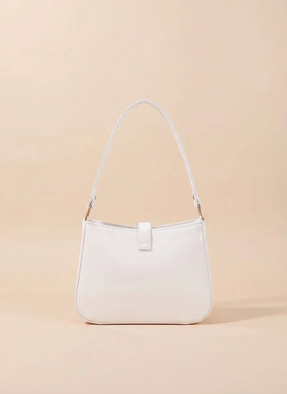 YSL SHINY SHOULDER BAG - WHITE