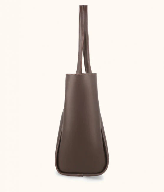 PYRAMID BROWN - LEATHER TOTE BAG