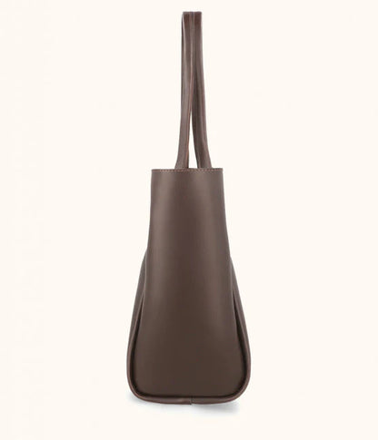 PYRAMID BROWN - LEATHER TOTE BAG